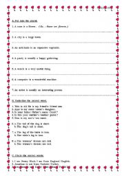 English Worksheet: Verb to be