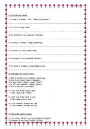 English Worksheet: Verb to be