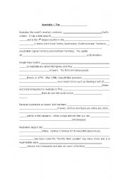 English worksheet: Australia - pair dictation