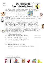 English Worksheet: readng