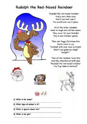 A Christmas song Rudolph the red-nosed reindeer