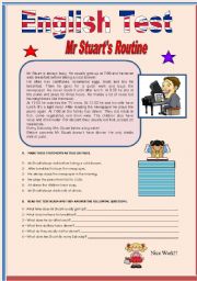 English Worksheet: Mr Stuarts Routine