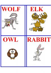 English worksheet: Animal cards 2.