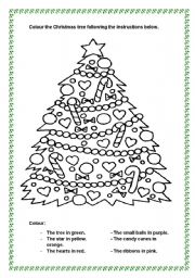English Worksheet: Colour the picture following the instructions