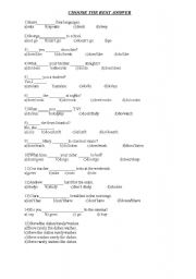 multiple choice grammar test(simple present)