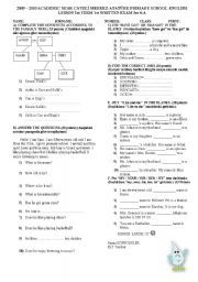 English Worksheet: Exam for 6th Grade Students