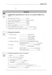 unit 1 to 4 New Headway Elementary end of term exam