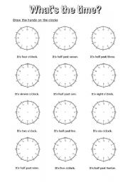 what s the time 7 esl worksheet by adelebs