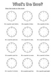 English Worksheet: Whats the time? 8