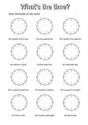 English Worksheet: Whats the time? 9