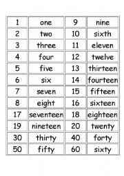 numbers and calendar words flashcards esl worksheet by kmb199