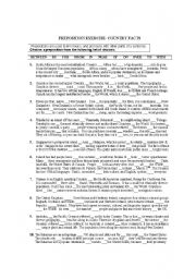 English Worksheet: Prepositions- English speaking Countries (Exercise & Answer key)