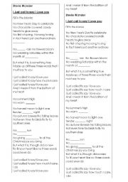 English Worksheet: Stevie Wonder 