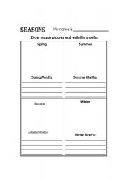 English worksheet: Seasons