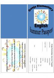 English Worksheet: Passport (Ideal for Camp)