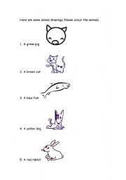 English Worksheet: Colour word