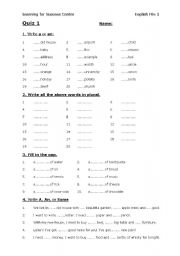 English worksheet: Quiz for beginner level