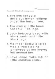 English Worksheet: Circle Letter Ll