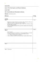 English Worksheet: present continuous