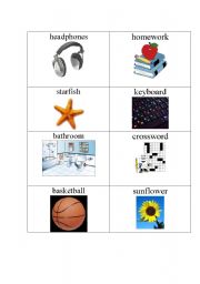 English Worksheet: Compound Noun flashcards with pictures 2