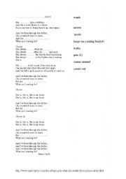 English worksheet: always use of frequency adverbs in a song