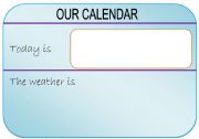 English worksheet: DAILY CALENDAR