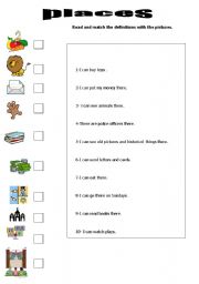 English worksheet: places