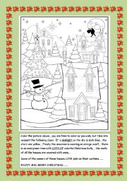 English Worksheet: Christmas village