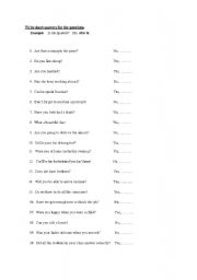 English Worksheet: testing short answers (tags)