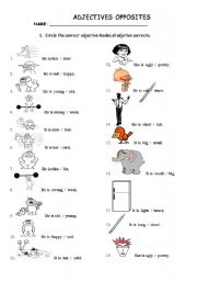 ADJECTIVES OPPOSITES 2