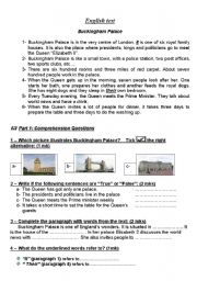 English Worksheet: reading test