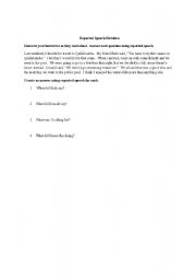 English Worksheet: Reported Speech Dictation
