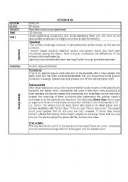 English Worksheet: lesson Plan for vocabulary(teaching imperatives for 5th grade)
