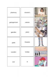 English Worksheet: British English /American English - Board Game - Picture Cards 2