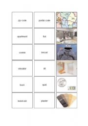 English Worksheet: British English /American English - Board Game - Picture Cards 3