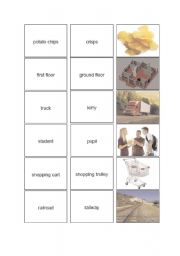 English Worksheet: British English /American English - Board Game - Picture Cards 4/5