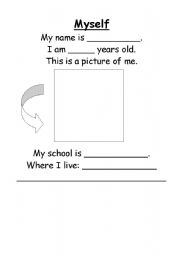 English worksheet: Myself