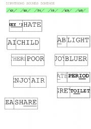 English Worksheet: DIPHTHONGS Dominoes 2