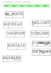 English worksheet: DIPHTHONGS Dominoes 2