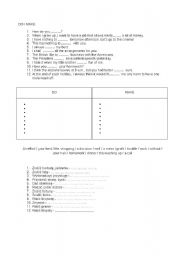 English Worksheet: Do or make exercise