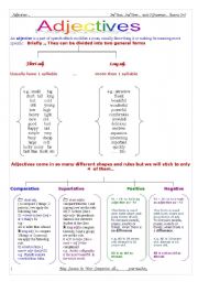English Worksheet: all about adjectives