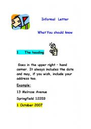 English Worksheet: informal letter