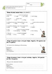English Worksheet: Past Simple vs Past Continues