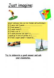 English worksheet: What would you do if....? (2nd type of conditional practice)