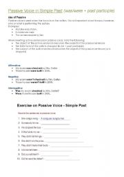 English Worksheet: Past Simple Passive Voice