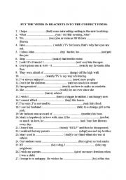 English Worksheet: grammar practice