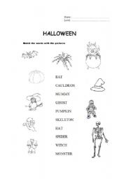 English worksheet: halloween 