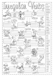 English Worksheet: Irregular Verbs Pictionary 3