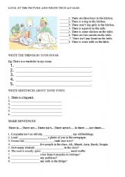 English Worksheet: there is there are