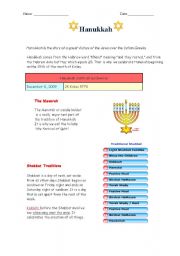 English worksheet: Hannukah worksheet